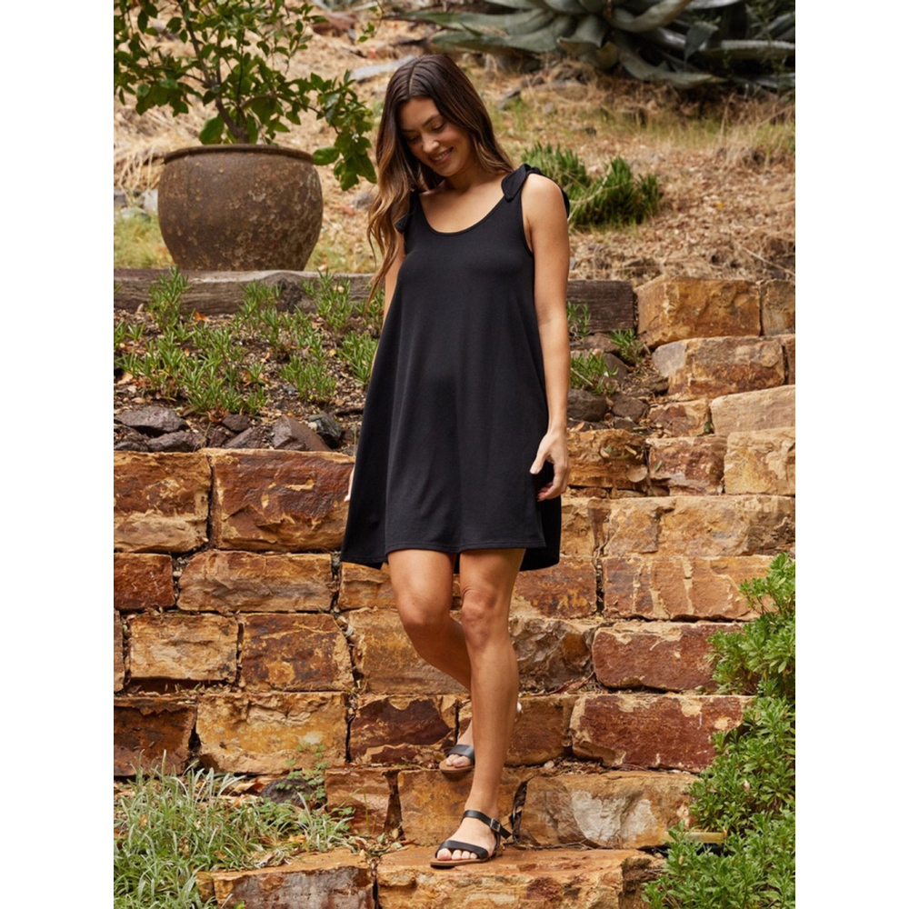 Black woman’s XXL Terry Dress by Threads 4 Thought soft shift relaxed modal